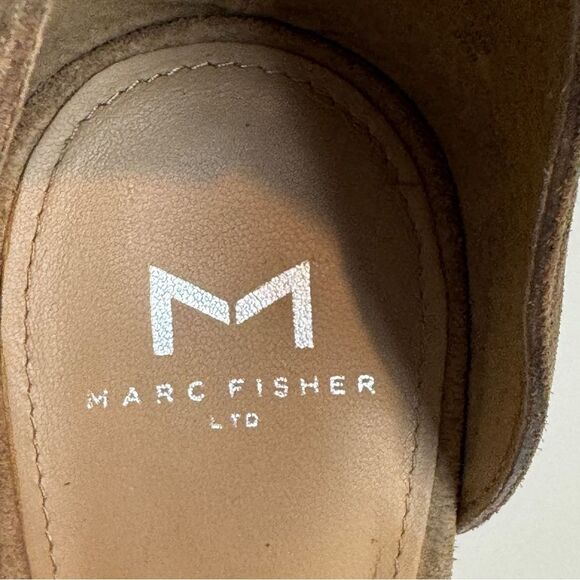 Marc Fisher Vixen Suede Cutout Block Heel Sandals 10 - Picture 4 of 8